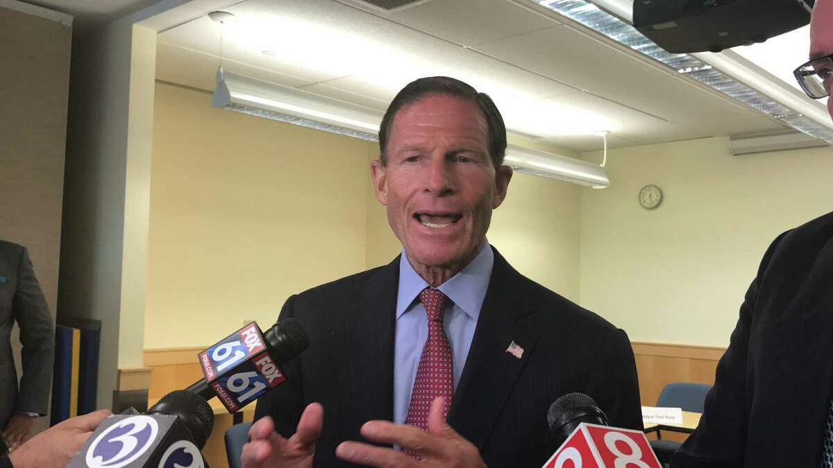 Sen. Richard Blumenthal attended a meeting in New Haven on Monday to discuss recent overdoses in the city.