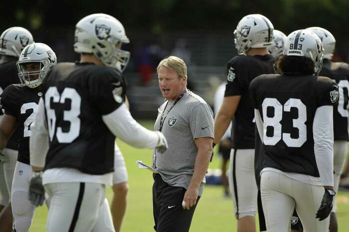 Oakland Raiders free safety Erik Harris during NFL football training camp  Thursday, Aug. 8, 2019, in Napa, Calif. Both the Oakland Raiders and the  Los Angeles Rams held a joint practice before