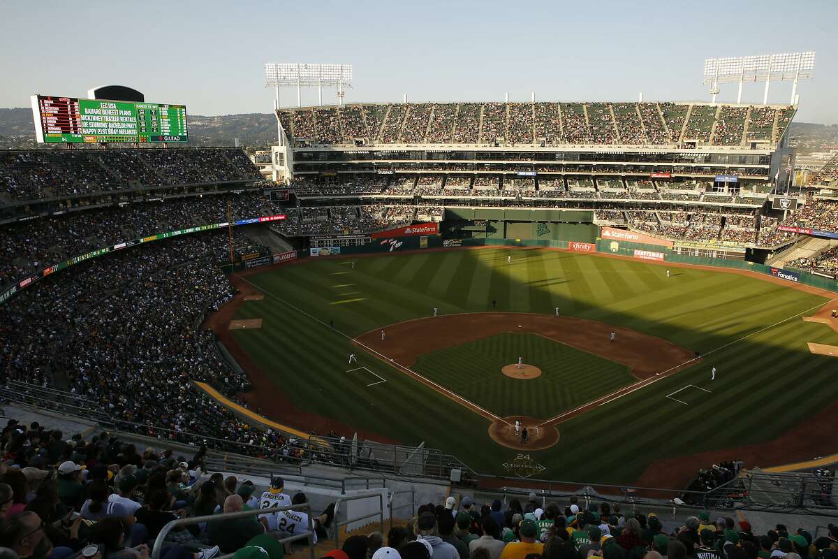 The Oakland Coliseum during an MLB game between the Oakland Athletics and San Francisco Giants on Saturday, July 21, 2018, in Oakland, Calif. For the first time in 13 years, the A�s opened Mount Davis, the tallest deck in the Oakland Coliseum.