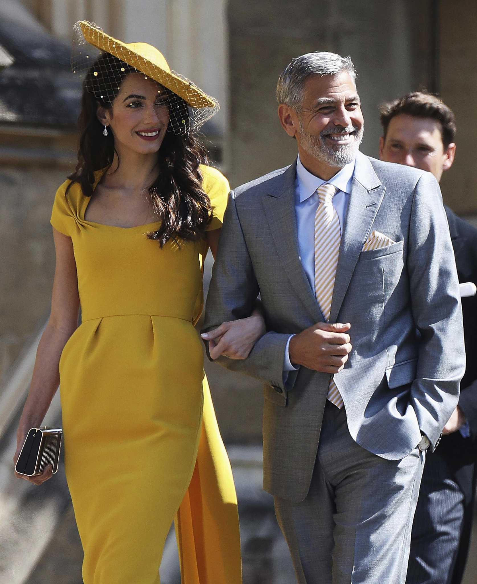 Джордж и Амаль Клуни на свадьбе принца Гарри