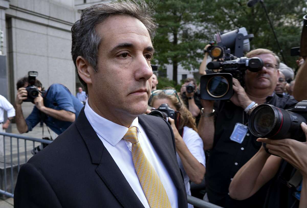 Michael Cohen, former personal lawyer to President Donald Trump, leaves federal court after reaching a plea agreement in New York, Tuesday, Aug. 21, 2018. Cohen, has pleaded guilty to charges including campaign finance fraud stemming from hush money payments to porn actress Stormy Daniels and ex-Playboy model Karen McDougal. (AP Photo/Craig Ruttle)