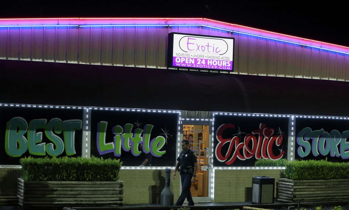 PHOTOS: Daring assault, robbery Police investigate a robbery and sexual assault at the Exotic Adult Superstore in the 15000 block of Eastex Freeway Service Road on Thursday, Aug. 23, 2018, in Humble. Police chased the suspects with vehicle and on foot on U.S. 59. One suspect was taken into custody and three escaped. >>More photos of the scene...