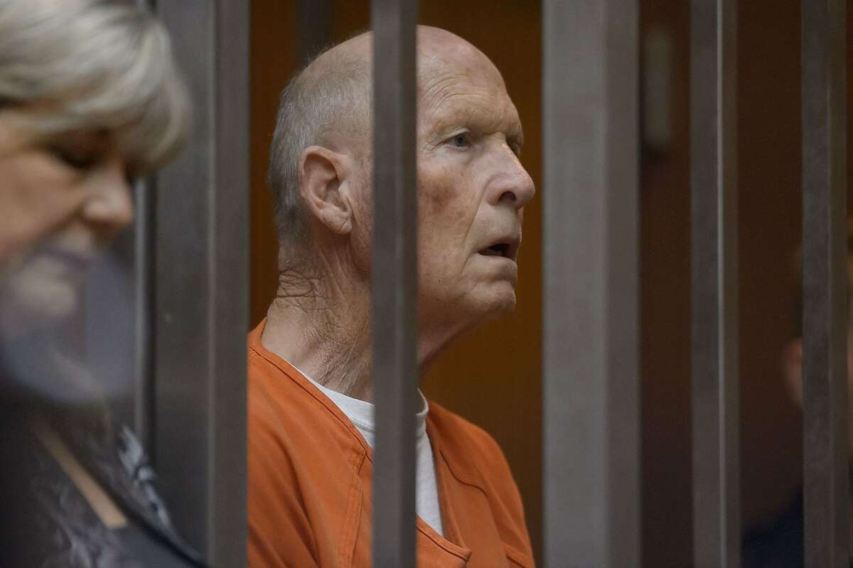 Suspected East Area Rapist Joseph James DeAngelo is arraigned in Superior Court in Sacramento, Calif., on Thursday, Aug. 23, 2018. Sacramento Superior Court Judge Michael Sweet read the 26 counts against him - 13 for murder, 13 tied to sexual assaults. (Randall Benton/The Sacramento Bee via AP, Pool)