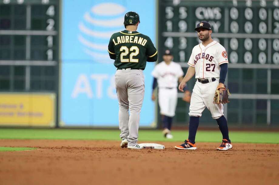 during an MLB game at Minute Maid Park Monday, August 27, 2018, in Houston. Photo: Steve Gonzales, Staff Photographer / © 2018 Houston Chronicle