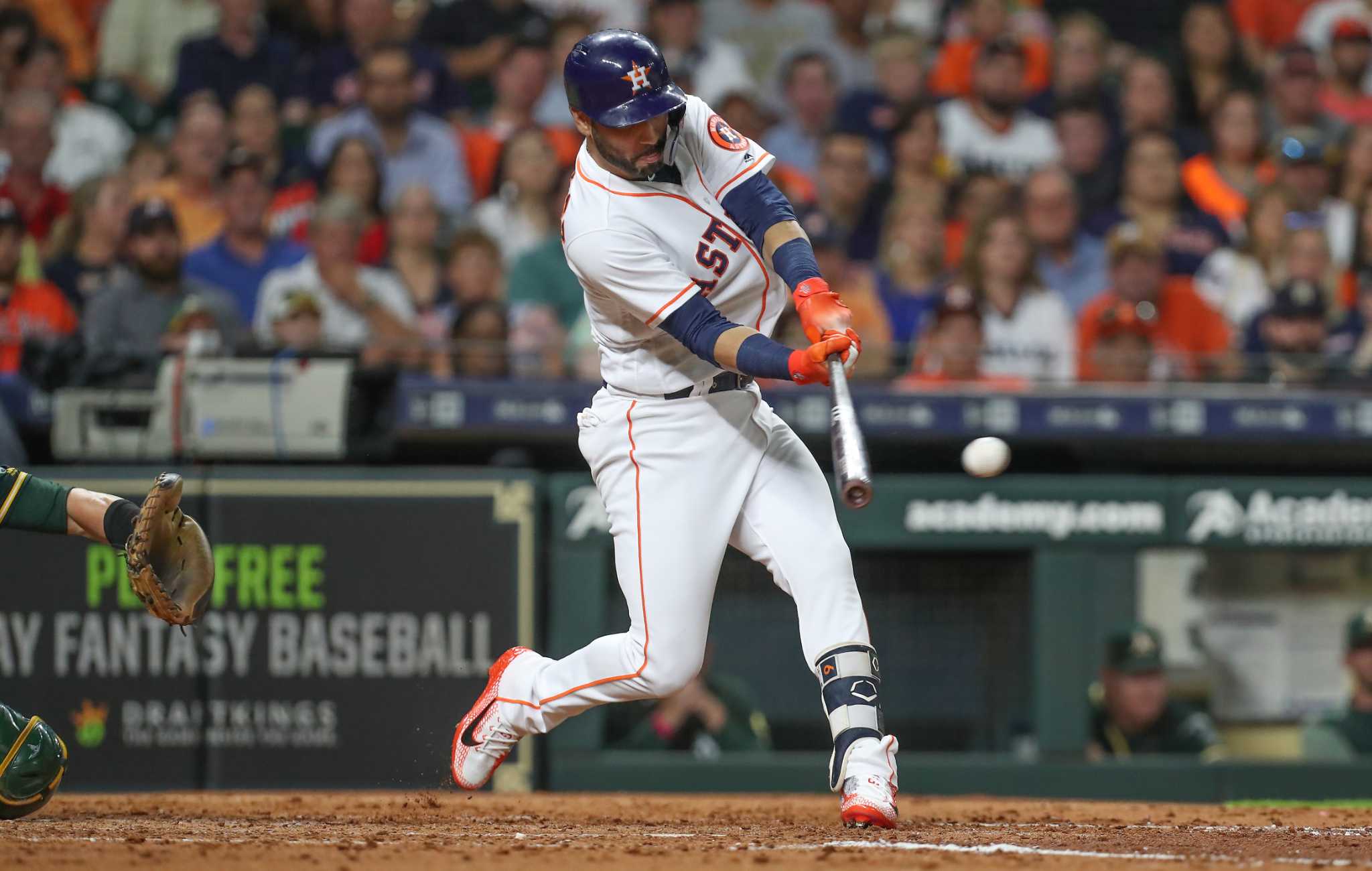 June 18, 2016: Houston Astros first baseman Marwin Gonzalez (9) celebrates  in the dugout after a home run in the first inning during the the Major  League Baseball game between the Cincinnati