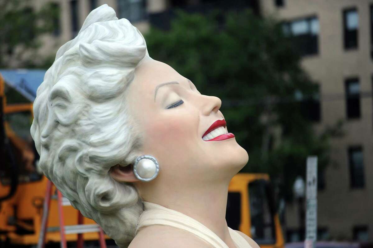 The head and torso of the Marilyn Monroe statue in Latham Park in Stamford, named “Forever Marilyn.”