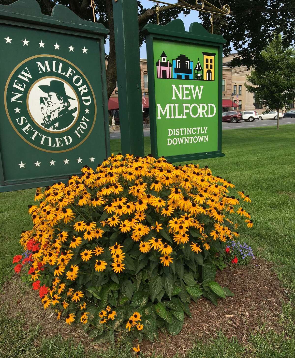 The New Milford Garden Club will celebrate its 95th anniversary with a special gardening show Sept. 15 from 10 a.m. to 3 p.m. The event, which will be held at the John Pettibone Community Center at 2 Pickett District Road, will feature displays, lectures, floral designs, activities for children, door prizes and refreshments. Admission is free. The club has planned, planted and cared for numerous landscaping projects and gardens throughout town, including this one at the south end of the Village Green.