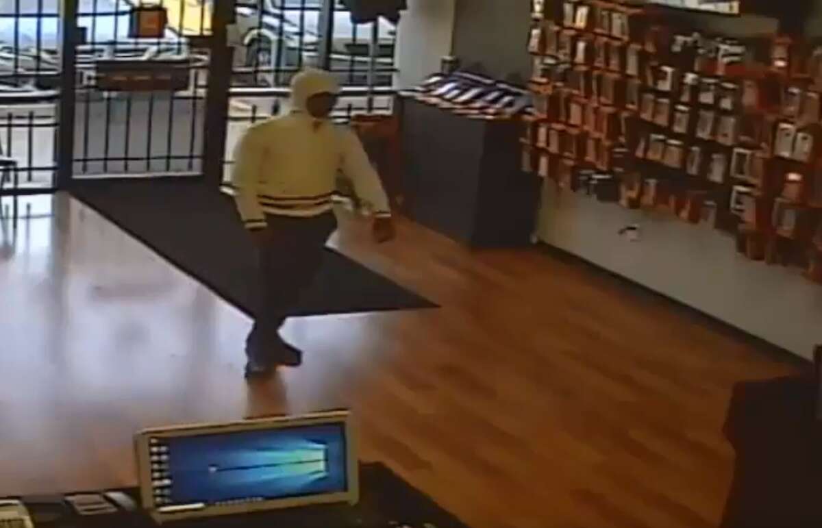 The Houston Police Department is searching for a man who robbed a Boost Mobile store in North Houston in May.
