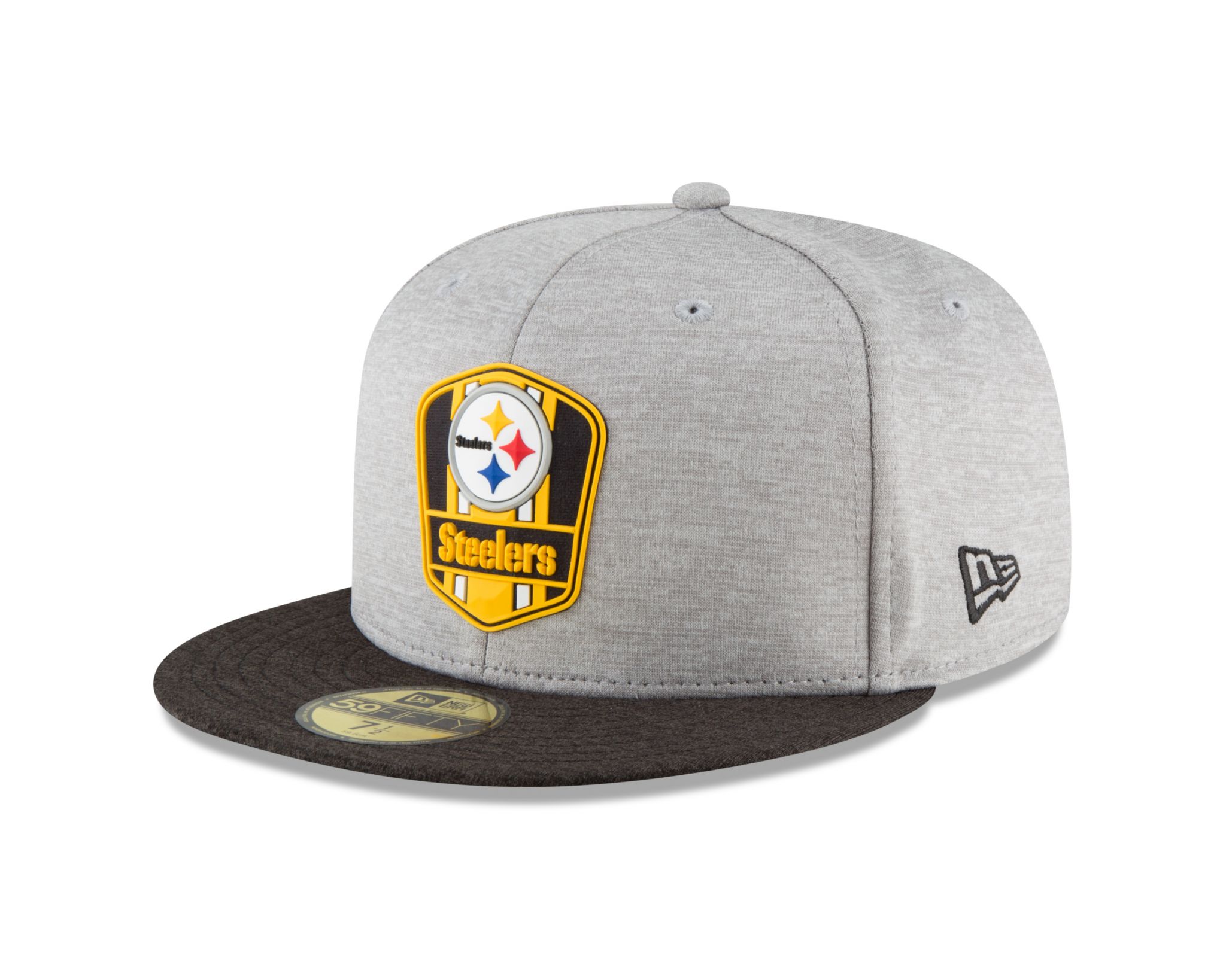 New Era Pittsburgh Steelers Heather Gray/Black 2018 NFL Sideline Road Official 59FIFTY Fitted Hat