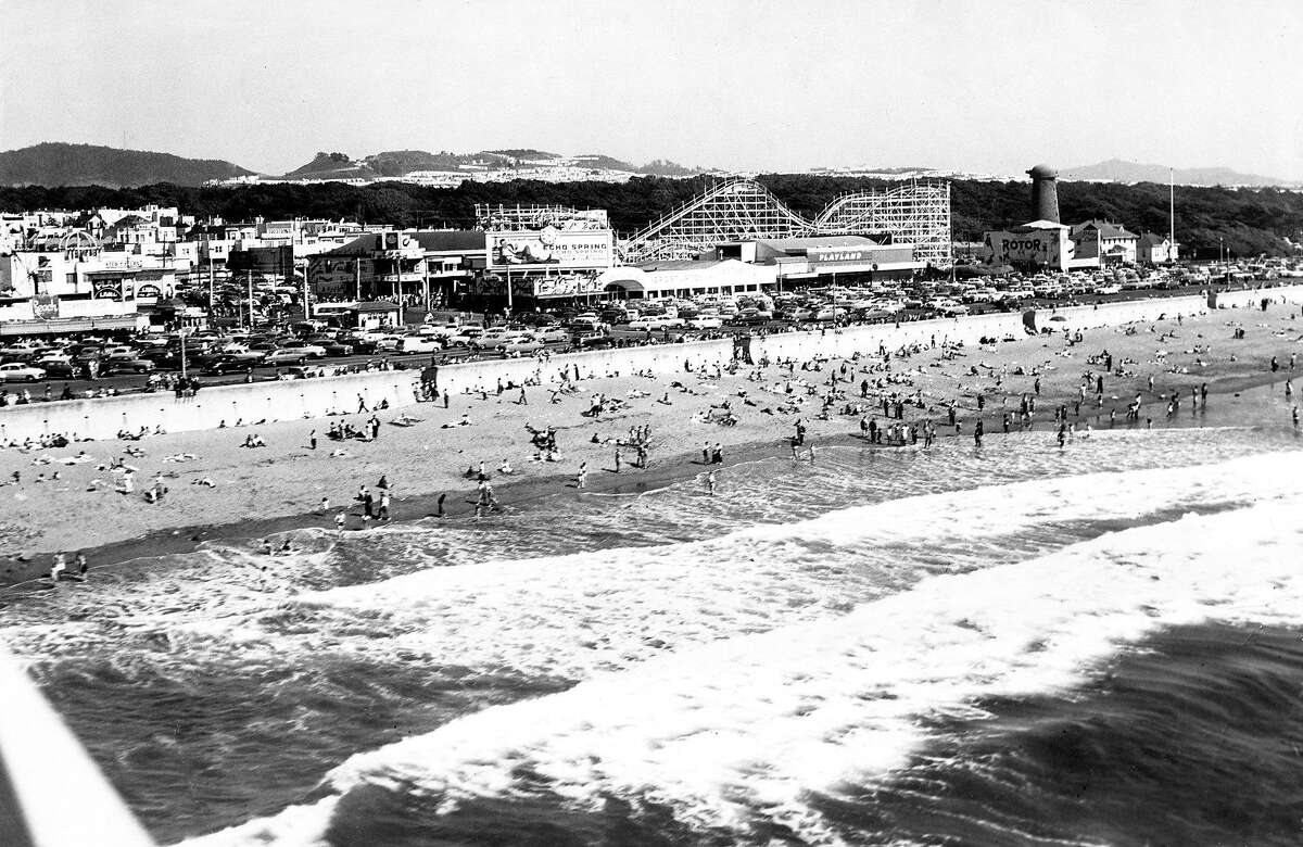 May 3, 1953: Is there a San Francisco landmark that is more missed than Playland-at-the-Beach? The amusement park is captured by air along Ocean Beach by Chronicle photographer Barney Peterson - note part of the wing of the plane is visible on the lower left portion of the image. RIP Playland. The park was closed, demolished and replaced by condos in the 1970s.