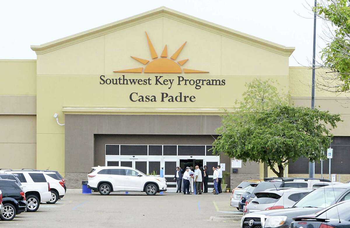 Dignitaries take a tour of Southwest Key Programs Casa Padre, a U.S. immigration facility in Brownsville, where children are detained.