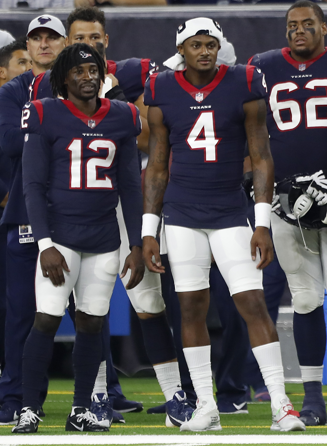 August 30, 2018: Houston Texans wide receiver Bruce Ellington (12) runs  with the ball during the 1st quarter of a preseason NFL football game  between the Houston Texans and the Dallas Cowboys