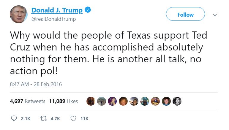 The times Trump trolled 'Lyin' Ted' Cruz on Twitter