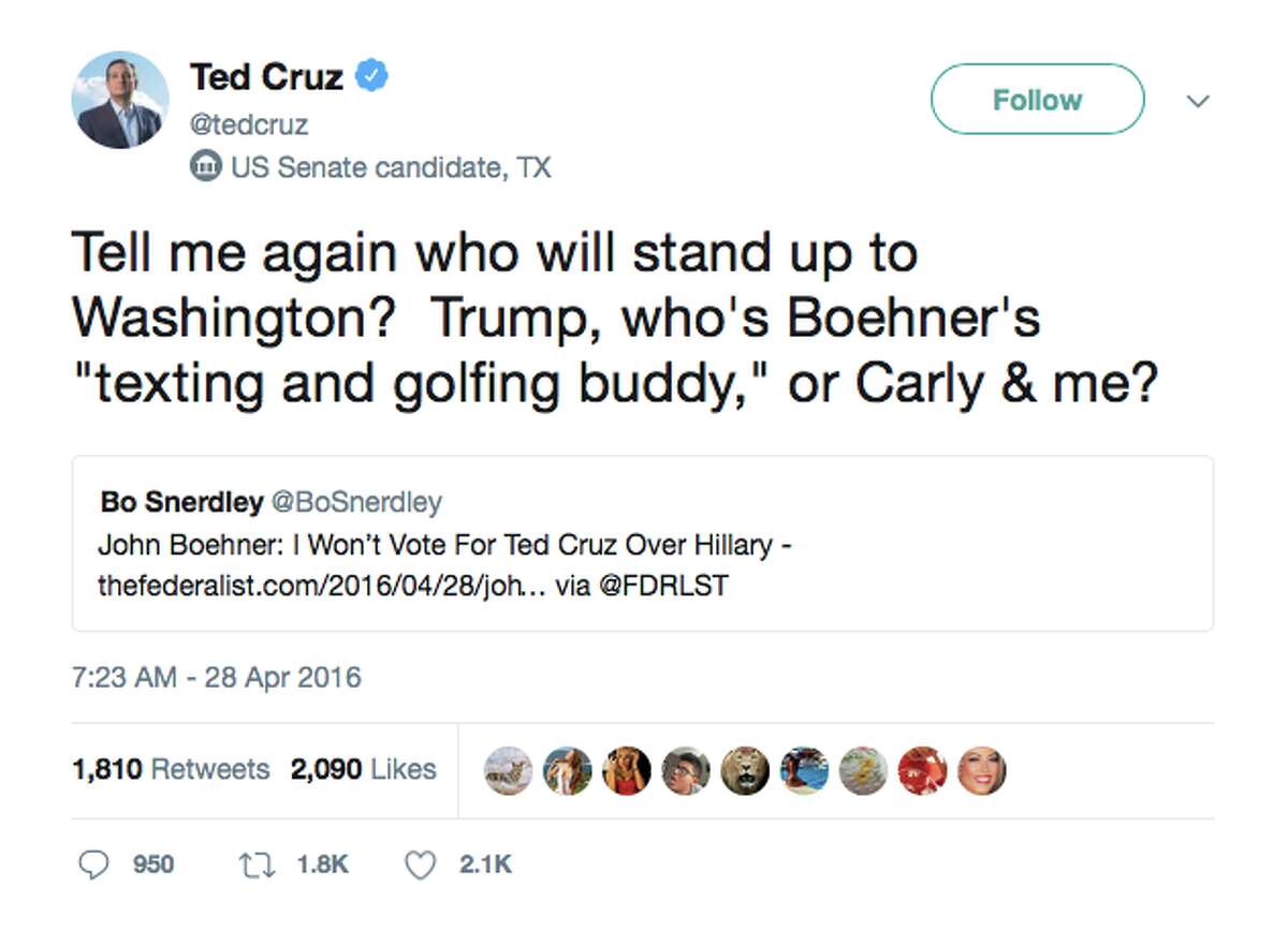 Gallery Cruz tweets about Trump