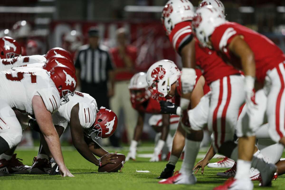 PHOTOS: High school football photos, Sept. 7  A view down the line of scrimmage during the high school football game between the North Shore Mustangs and the Katy Tigers at Legacy Stadium in Houston, TX on Friday, August 31, 2018. >>>See photos from Friday night's high school football action ... 