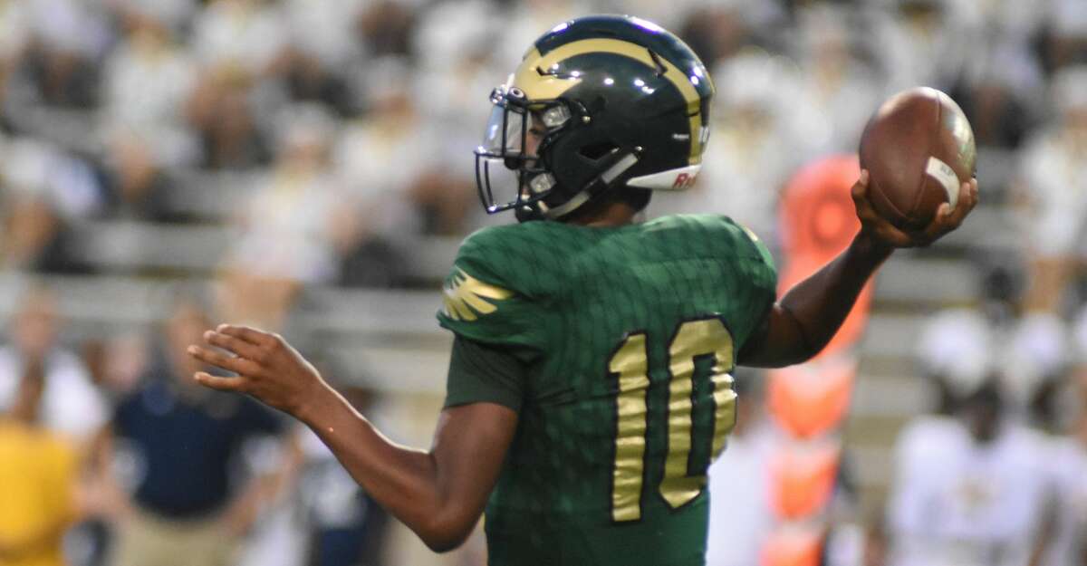Quarterback TJ Goodwin threw three touchdown passes Cy Falls' win over Aldine on Sept. 1, 2018. His performance earned him player of the week honors.