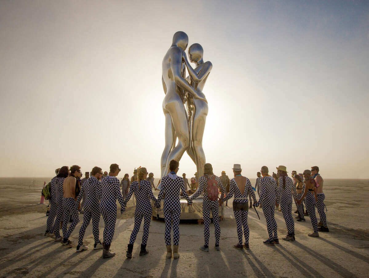 'In every lifetime I will find you' by Michael Benisty, Love and Unity was one of the art installations at Burning Man 2018. The annual event's art theme this year was I, Robot.