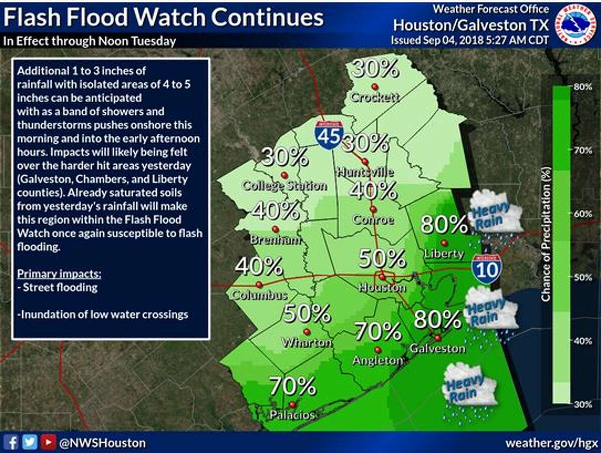 Flash Flood Watch Continues Across Parts Of Greater Houston Area