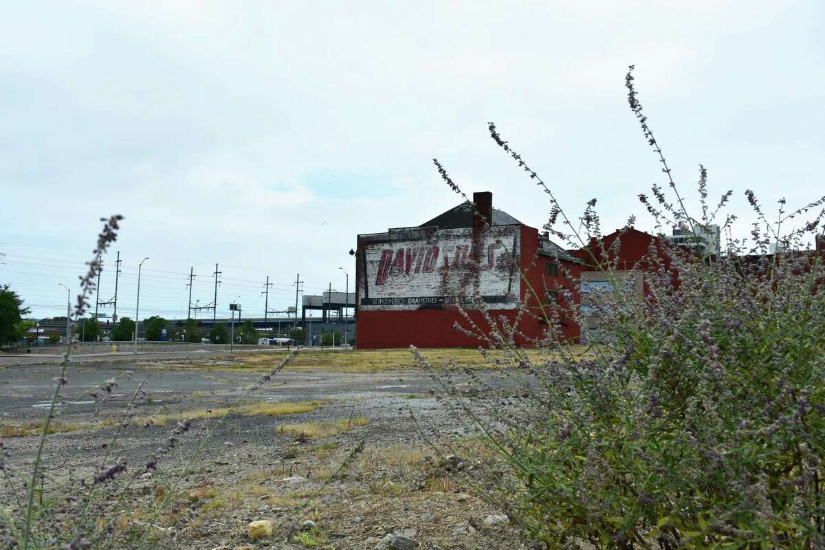 The Davidson's Block bounded by Main and Congress streets and Housatonic Avenue in Bridgeport, Conn. Proposals are due Thursday, Sept. 6, 2018 for redevelopment of the long-vacant parcel, with the city wanting the former Davidson's Fabrics building preserved for any new uses envisioned by developers.