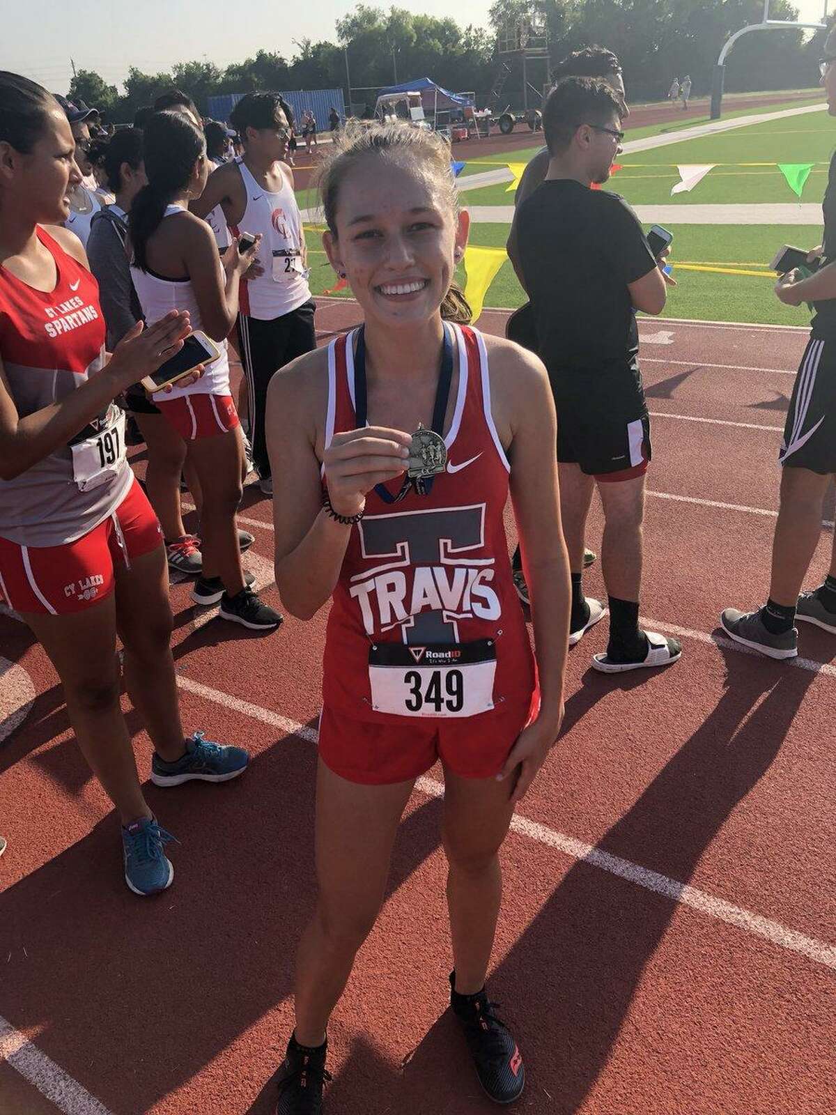 Travis junior Katherine Straub ran a two-mile time of 12 minutes, 42.08 seconds for the individual championship at Cypress Ridge's Run the Ridge meet.