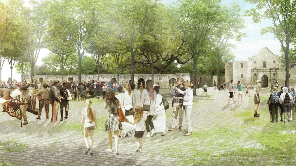 Click through the slideshow to see how the master plan will change Alamo Plaza. 1. Vehicle traffic will be removed from Alamo and Crockett Streets. Additionally, part of Houston Street will be closed.