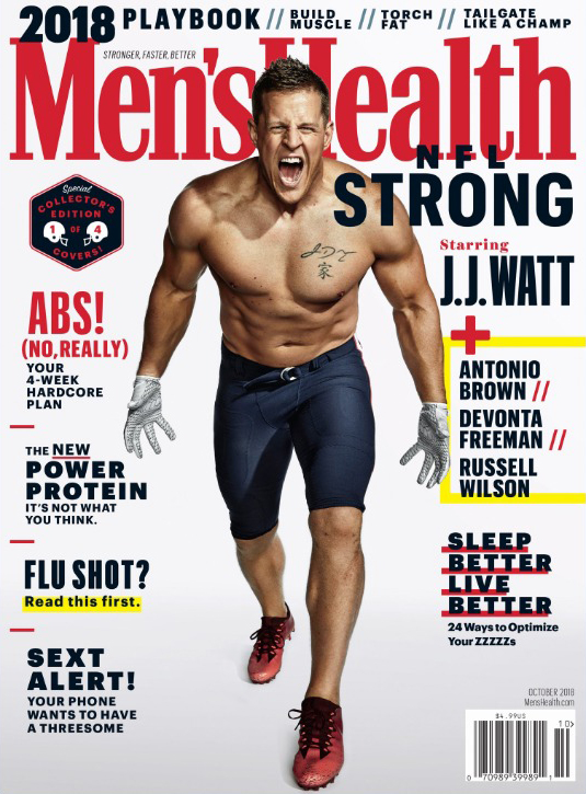 NFL Superstar J.J. Watt Is Shirtless & Ripped for 'Men's Health'!: Photo  3456650, JJ Watt, Magazine, Shirtless Photos