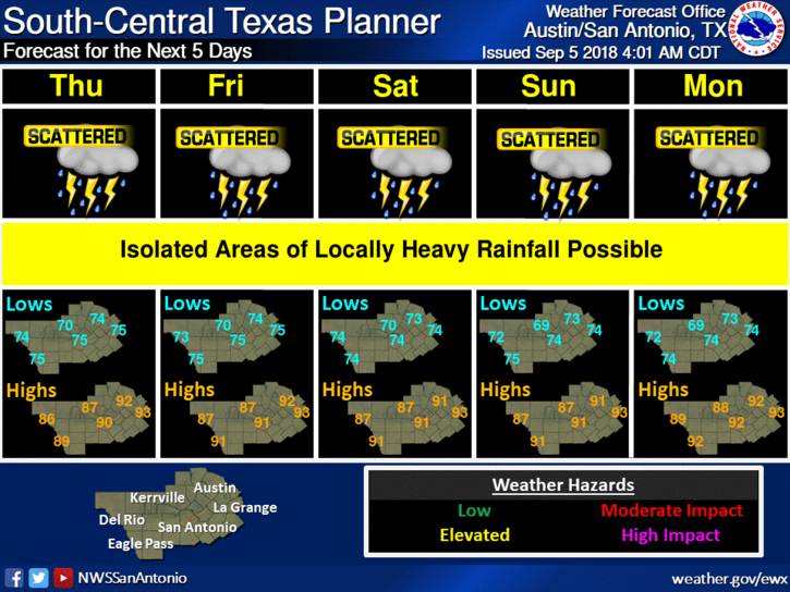 26 more inches of rain in the forecast this week in the San Antonio area