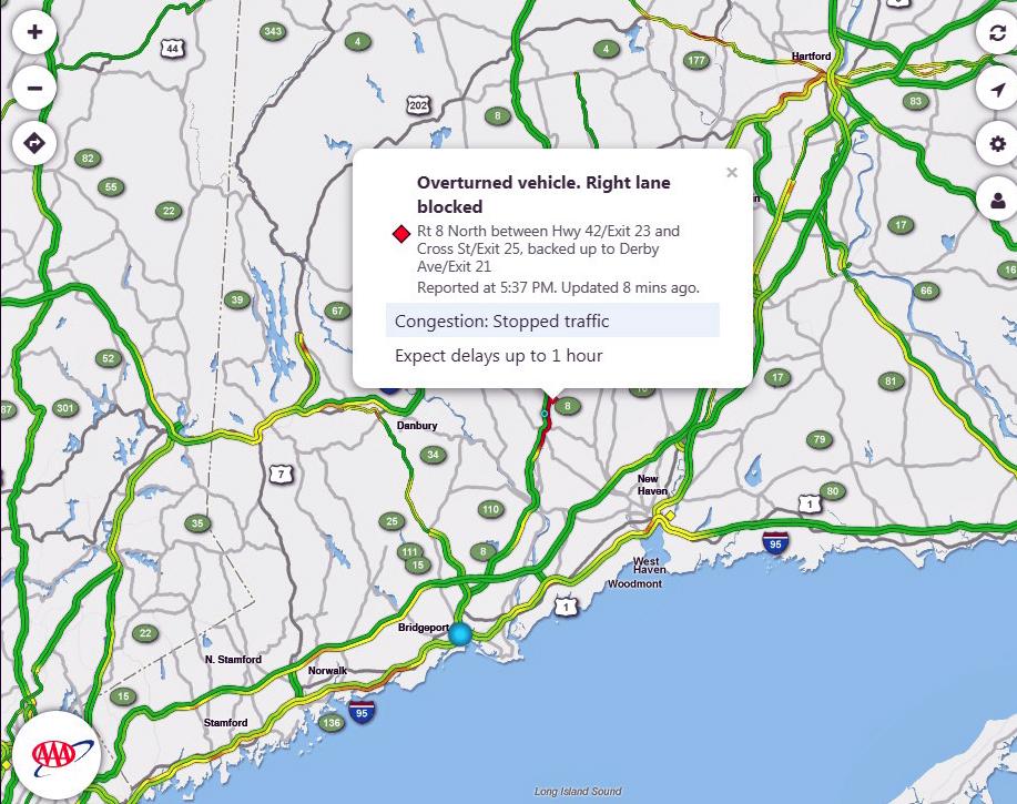 Route 8 north at SeymourBeacon Falls line reopens