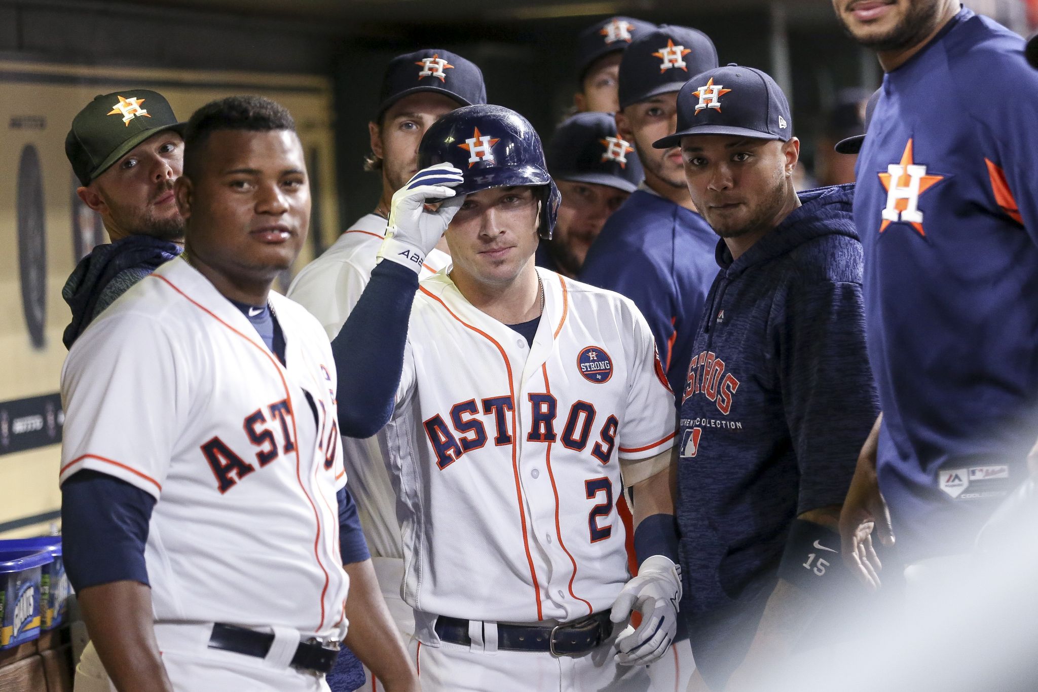 Minnesota Twins Willians Astudillo (64) walks toward the dugout