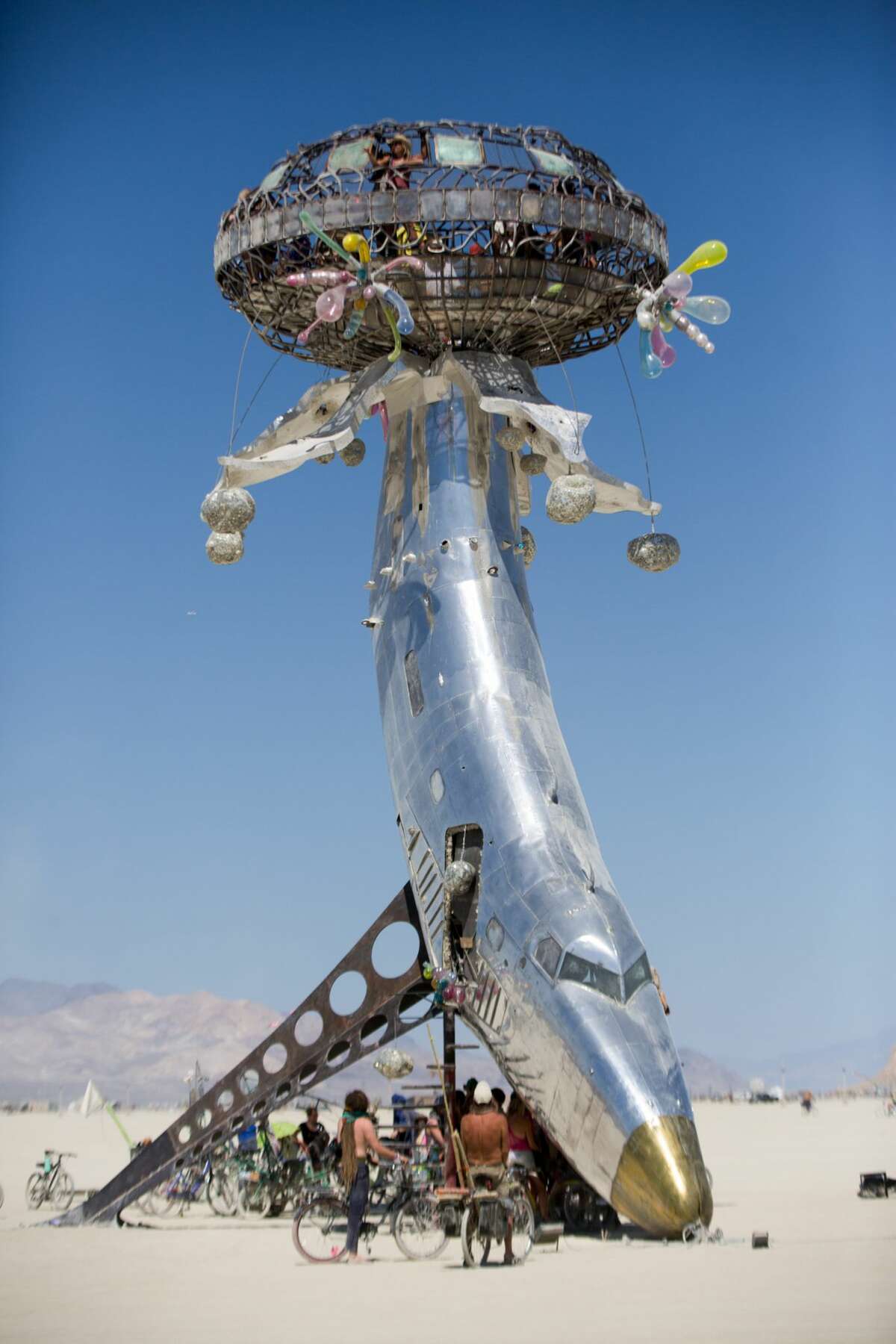 The temporary city built for Burning Man is visible from space