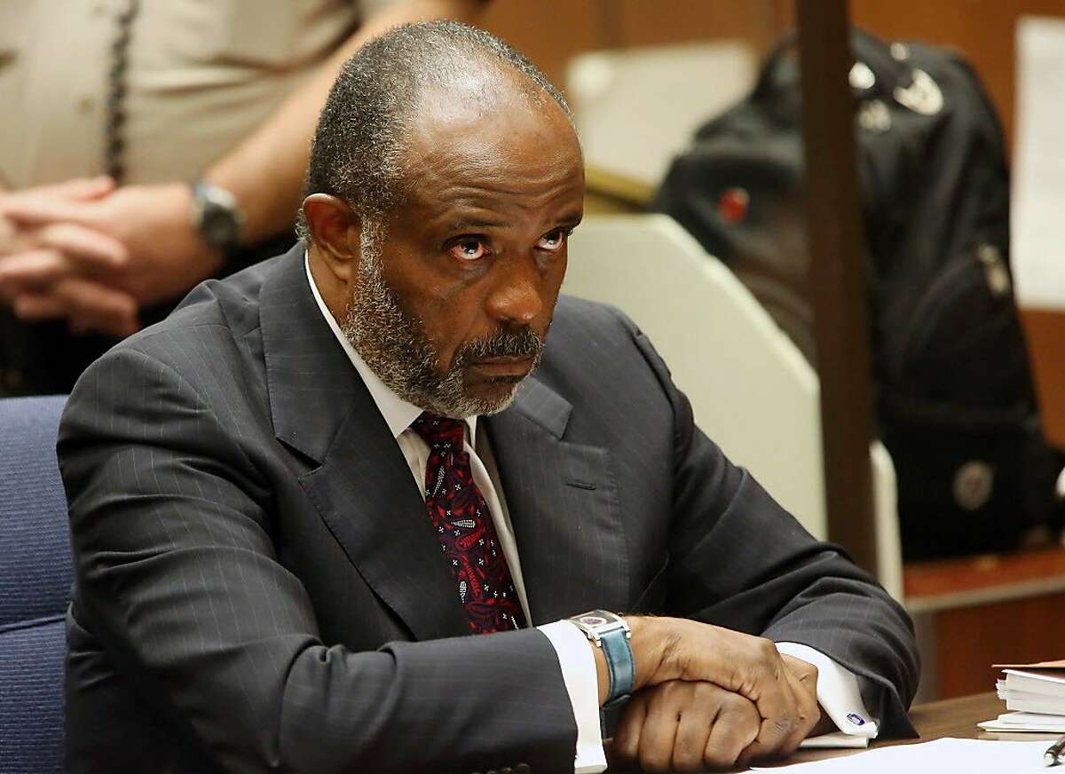 California state Sen. Rod Wright appears at a Los Angeles Courthouse on Friday, Sept. 12, 2014 during a sentencing hearing. Wright has been sentenced to 90 days in jail for lying about residence. (AP Photo/Nick Ut,File)