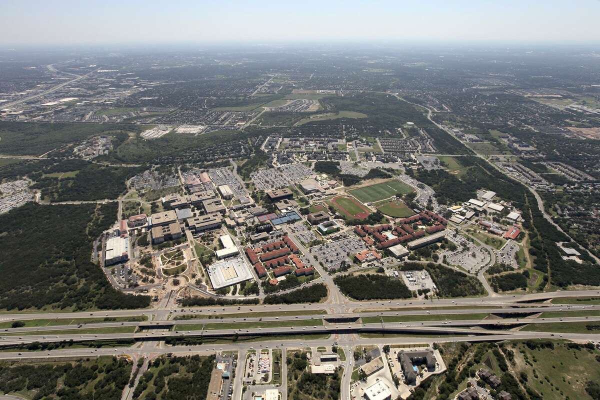 The University of Texas at San Antonio’s main campus from the air in 2012.