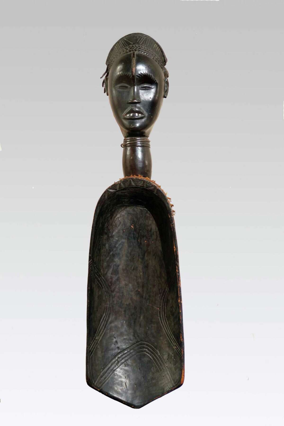 A ceremonial spoon or ladle carved by the artist Zlan eventually made its way to the Karob Collection in Boston.
