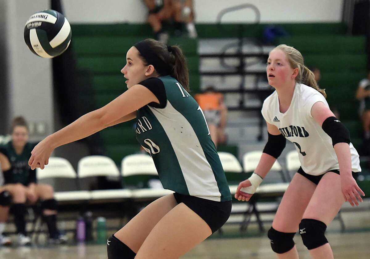 Photos: Guilford tops Hand in girls volleyball