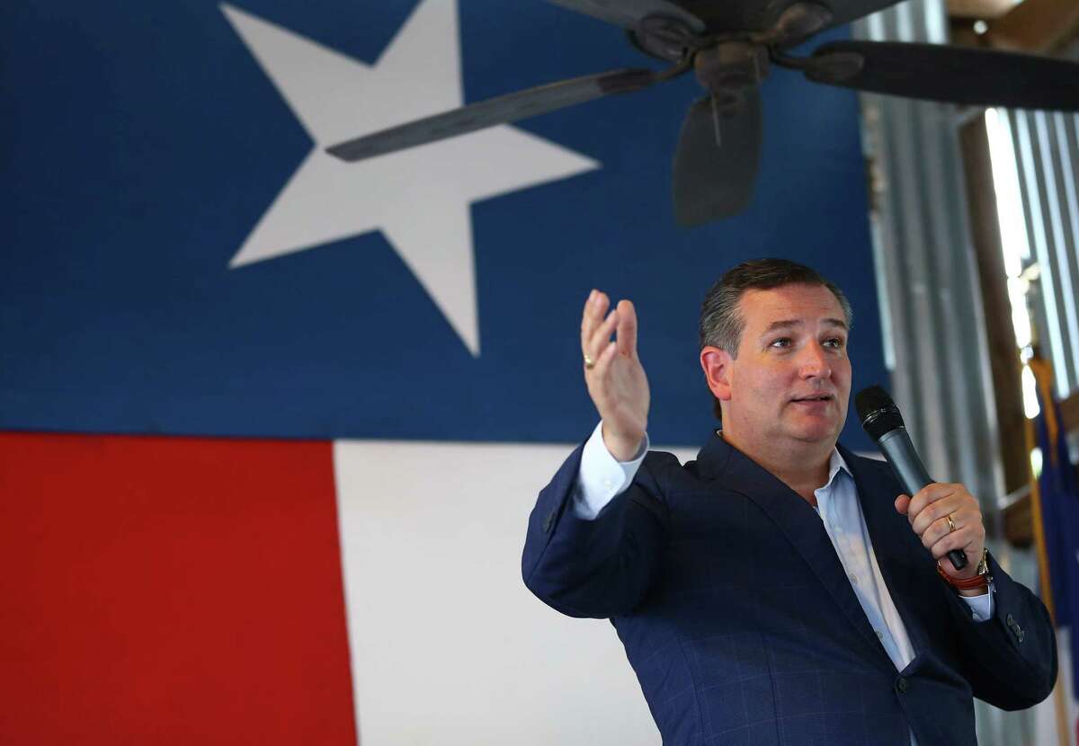 Senator Ted Cruz speaks to people attending his rally at Tin Roof BBQ Saturday, Sept. 8, 2018, in Humble, Texas.