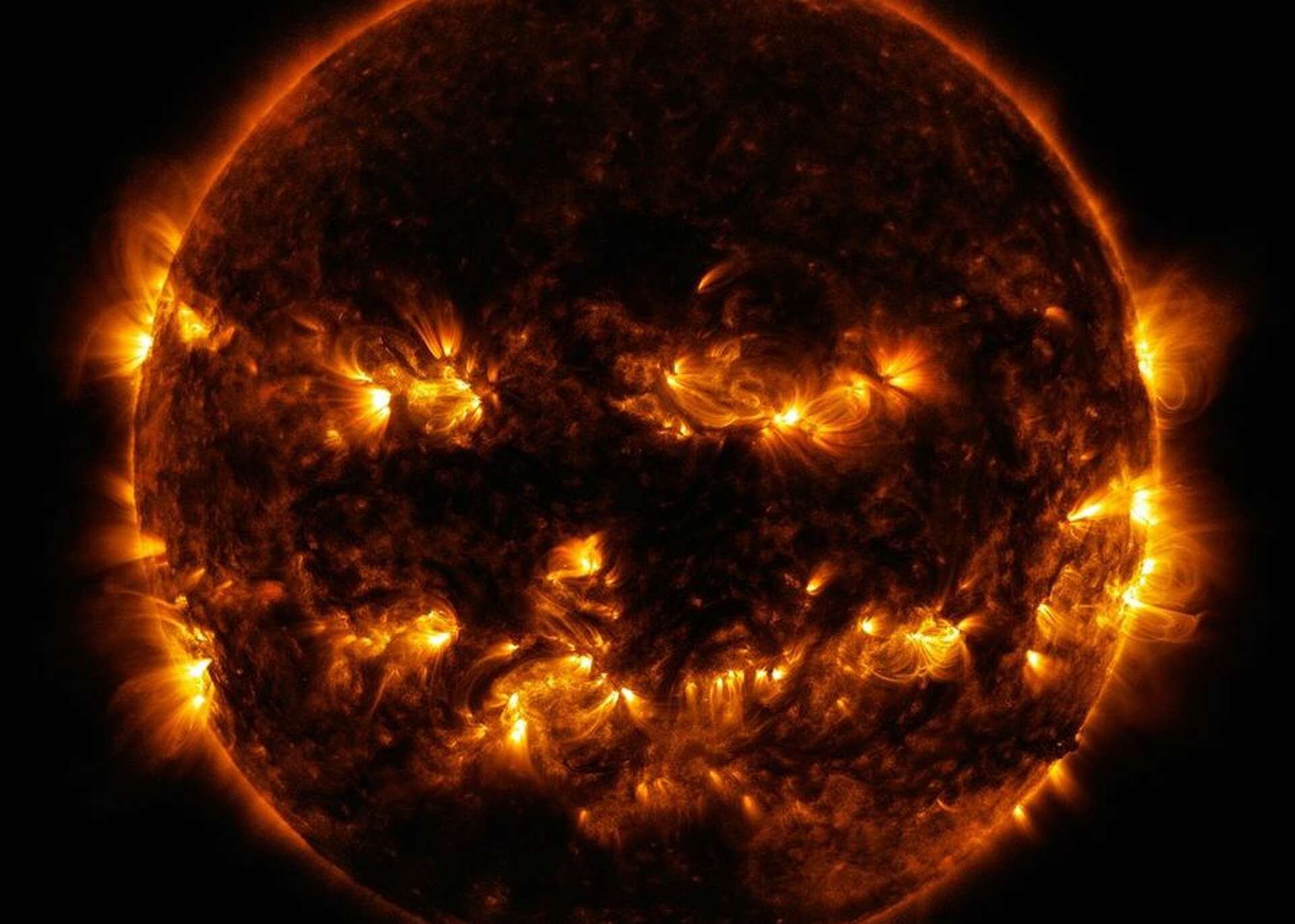 NASA Hubble telescope eyes creepy space 'face' for Halloween