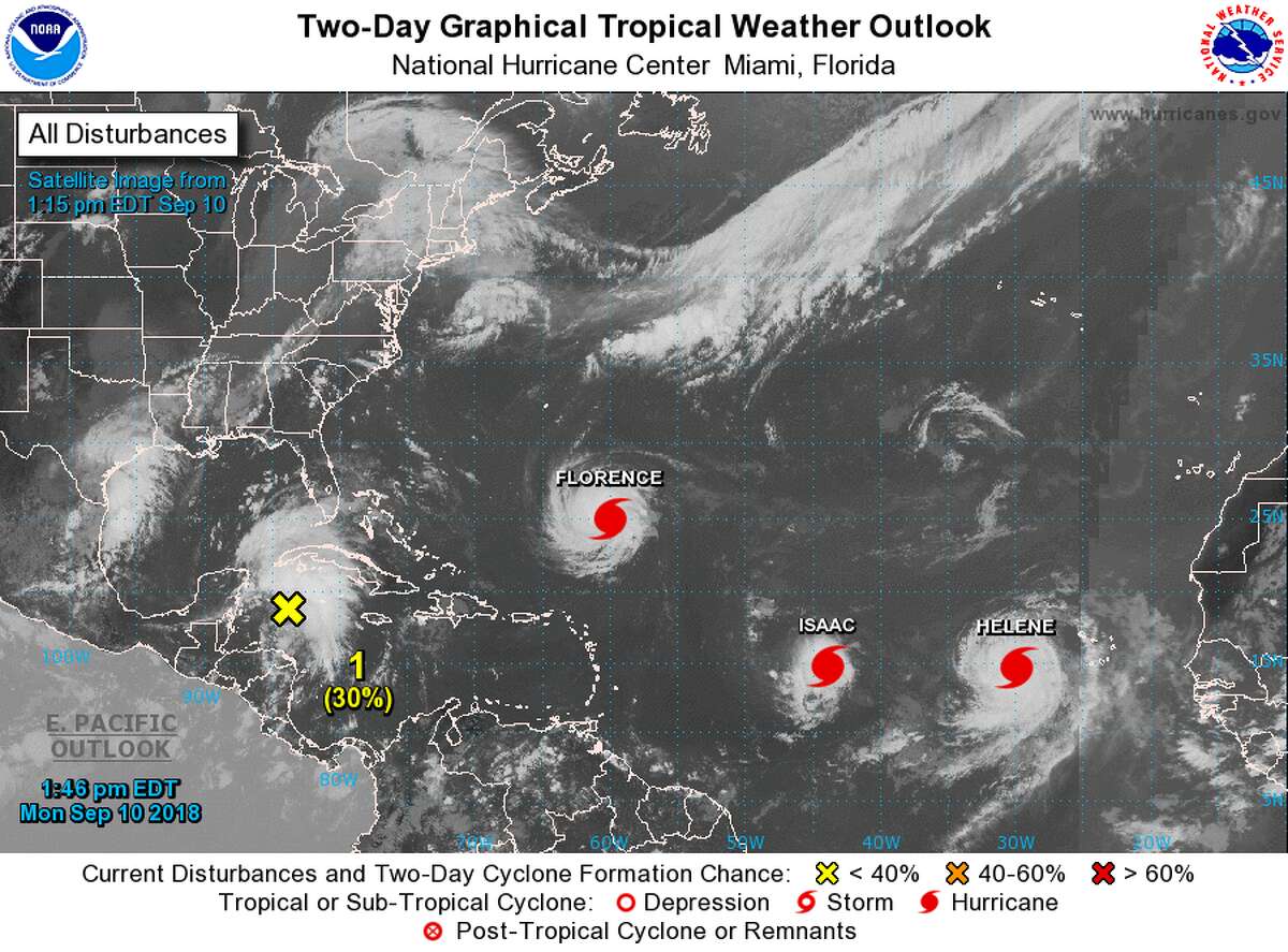 Satellite images show hurricanes lined up in Atlantic Ocean