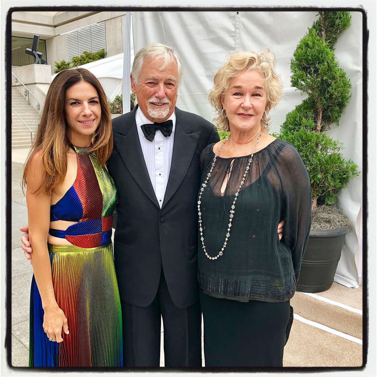 Sabrina Buell (left) with her dad Mark Buell and his wife, Susie Tompkins Buell at the SF Symphony Gala. Sept. 5, 2018.