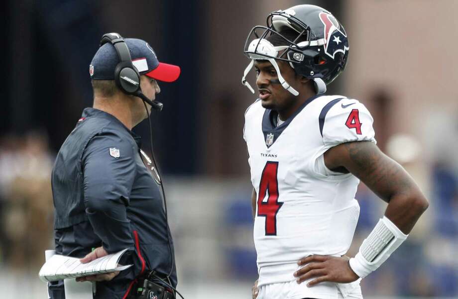 PHOTOS: A look at Lynn Redden and her racist post on Facebook
Texans coach Bill O 'Brien meets quarterback Deshaun Watson (4) on a first pass in the first game of the 2018 season in New England. Photo: Brett Coomer, Houston Chronicle / Staff Photographer / © 2018 Houston Chronicle