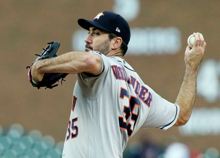 Houston Astros pitcher Justin Verlander (35) will face the Detroit Tigers in the first round of a baseball game on Monday, Sept. 10, 2018 in Detroit. (AP Photo / Duane Burleson) Photo: Duane Burleson, Associated Press / Copyright 2018 The Associated Press. All rights reserved.