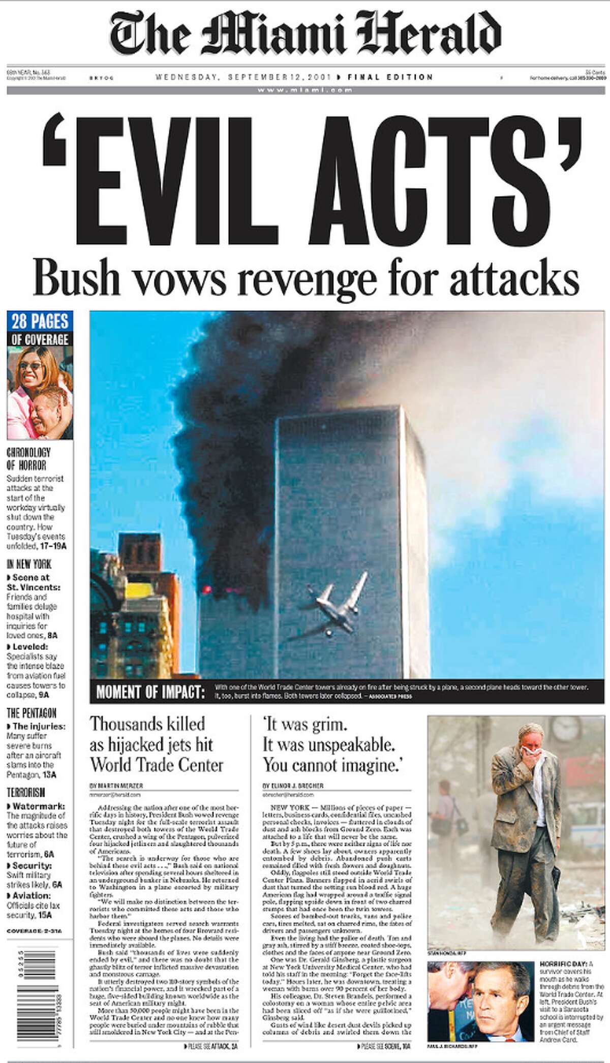 Photos: Newspaper front pages show day after 9/11 terror ...