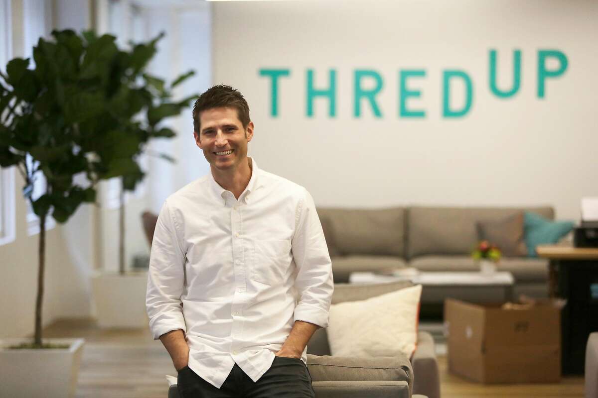 ThredUp CEO and co-founder James Reinhart poses for a photo in the company's offices in the financial district in San Francisco on Thursday, Feb. 26, 2015.