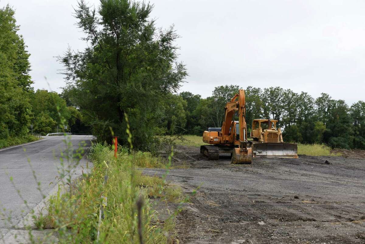Land is cleared on Temple Lane where Regeneron plans to add several new structures to its growing campus on Tuesday, Sept. 11 2018, in East Greenbush, N.Y. (Will Waldron/Times Union)