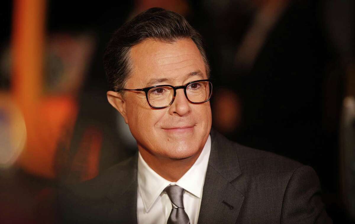 Emmy Awards telecast host Stephen Colbert during the official Red Carpet Rollout for the 69th Emmy Awards, at the Microsoft Theater in Los Angeles, Calif. on Sept. 12, 2017. (Al Seib/Los Angeles Times/TNS)