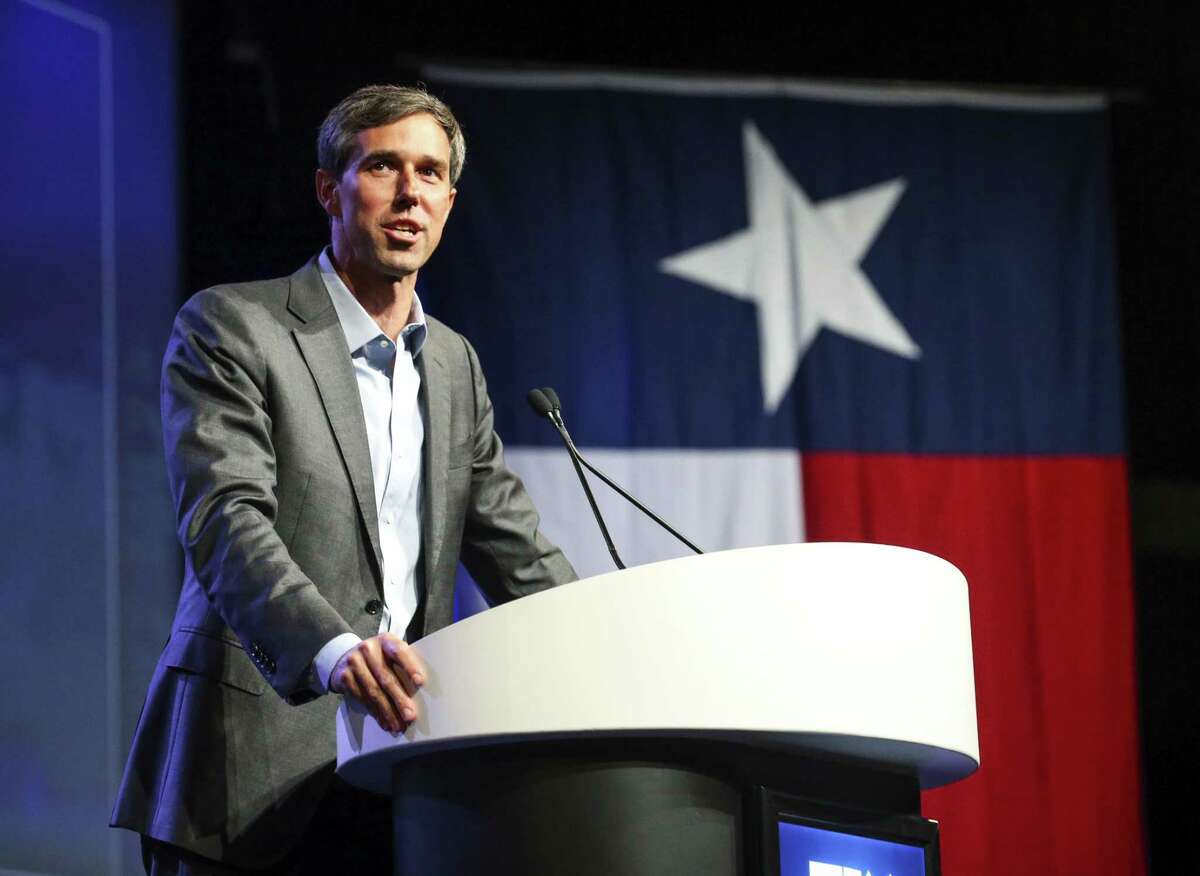 FILE - In this June 22, 2018, file photo, Beto O'Rourke, who is running for the U.S. Senate, speaks during the general session at the Texas Democratic Convention in Fort Worth, Texas. If Senate seats were decided by viral videos and fawning national media profiles, O?’Rourke would win in a landslide. He?’s gone viral defending NFL players?’ right to protest during the national anthem and skateboarding. So far, O?’Rourke has capitalized on the hype machine. His fundraising?’s strong and he?’s going on ?“Ellen.?” But problems may lurk since voters sometimes punish candidates for too much ambition, especially if they?’ve not won anything yet. (AP Photo/Richard W. Rodriguez, File)