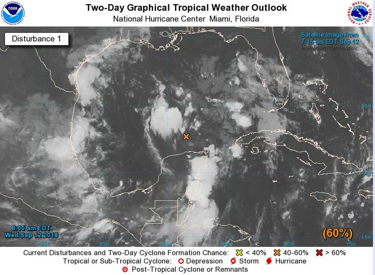 PHOTOS: An eye on the Gulf of Mexico  Satellite images on Wednesday showed where Invest 95L was stationed west of the Yucatan Peninsula earlier in the week. (9/12/18) >>See more photos of this developing tropical system...