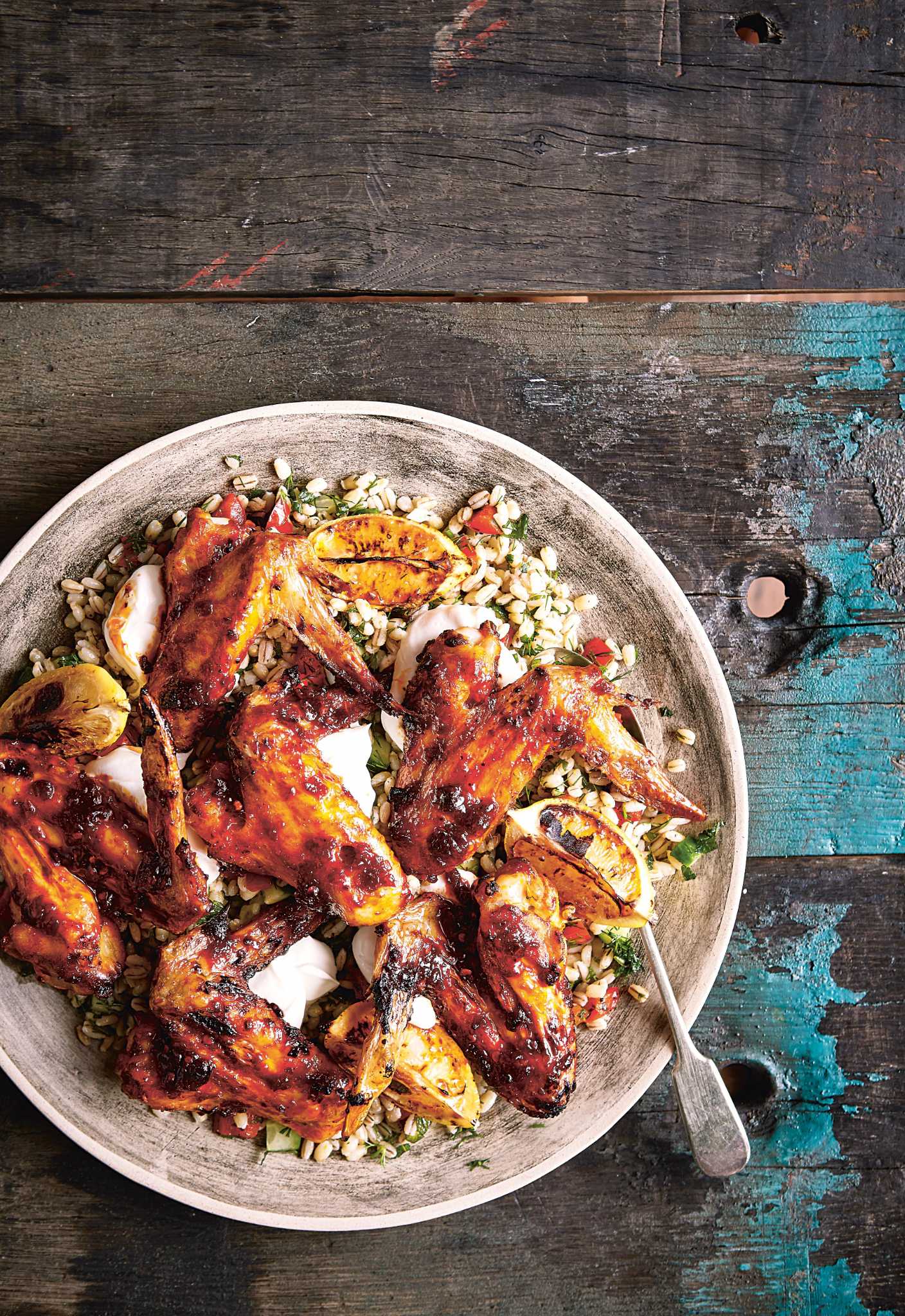 Recipe: Moroccan Sticky Wings with Pearled Spelt Pilaf