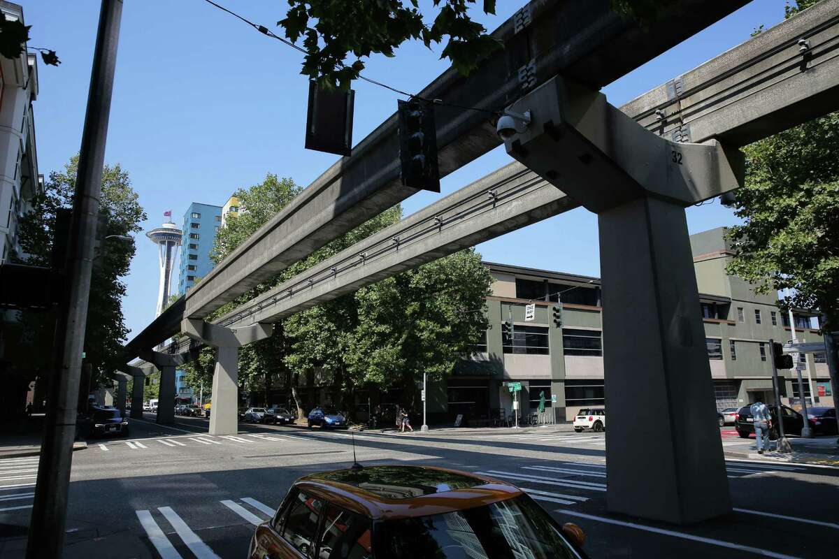 Bernadette and her family drive near the Monorail during the film — although, in order to authentically capture Seattle, it looks nothing like this picture, and is usually rainy.