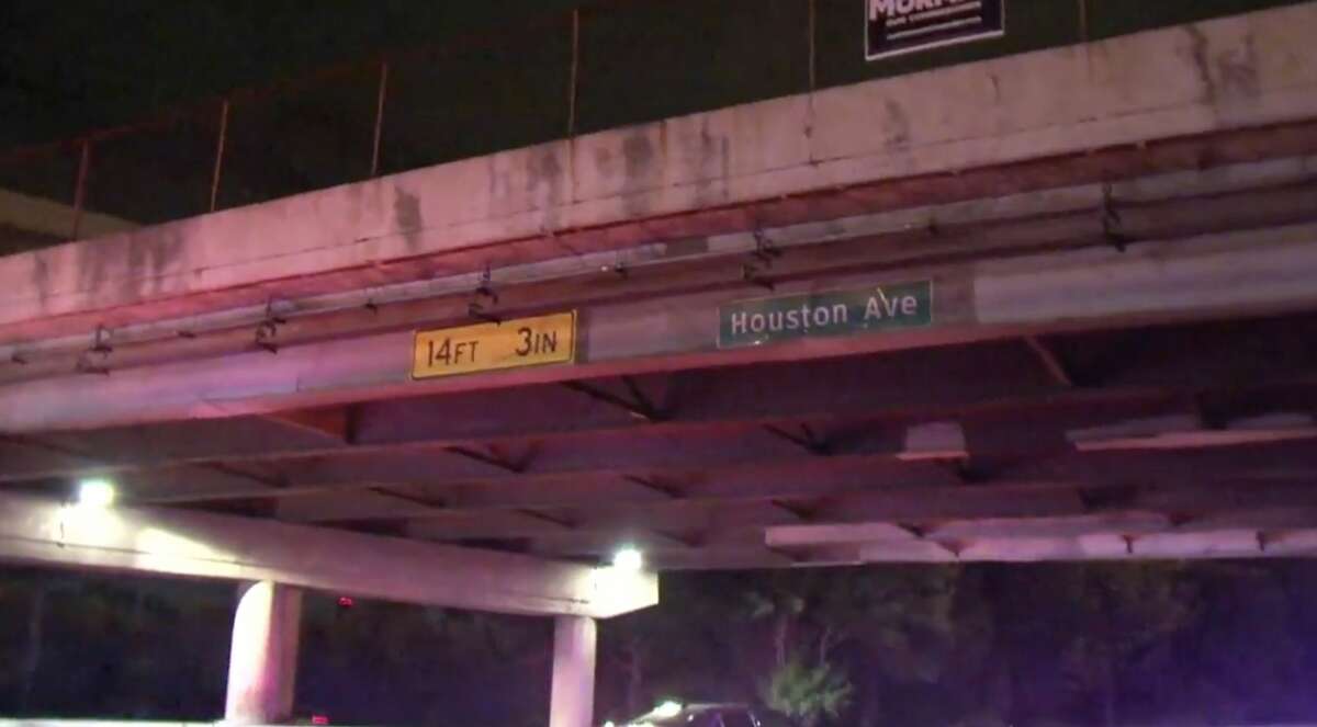 A big rig struck the Houston Avenue bridge over the Katy Freeway on Wednesday night.