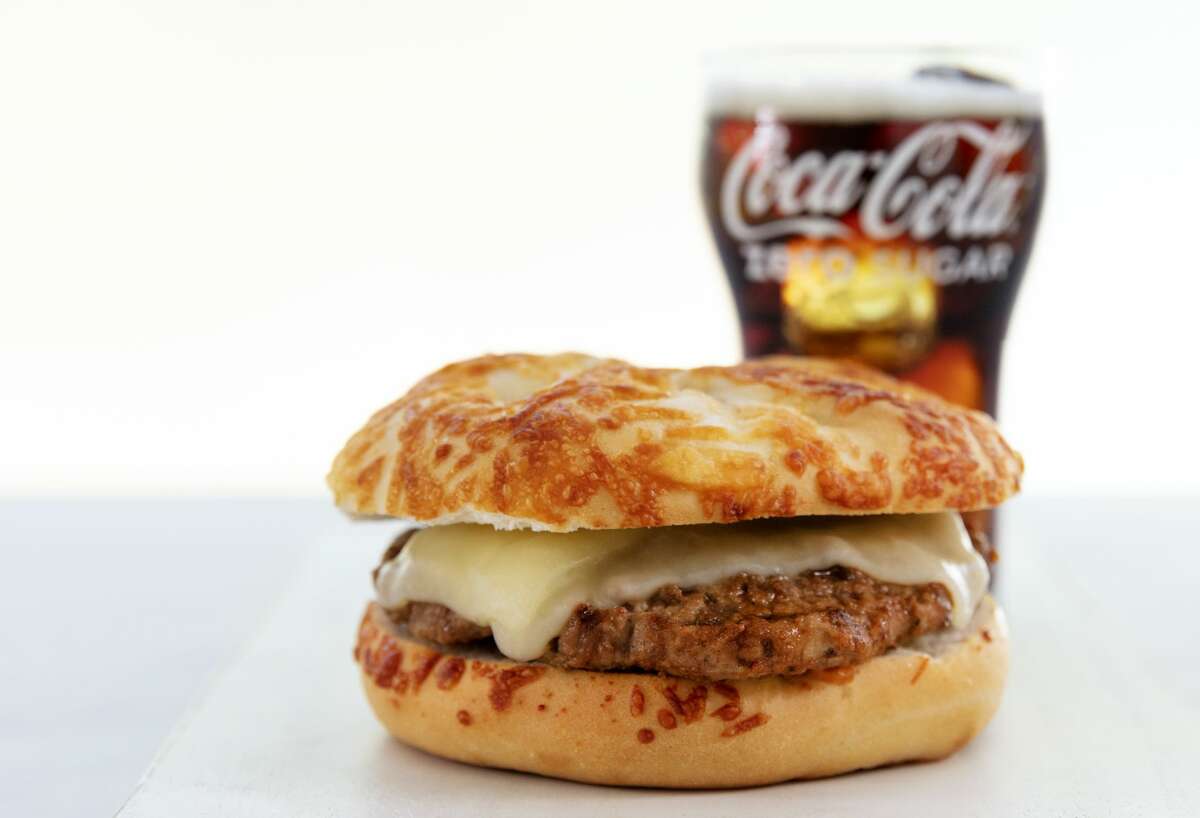 United's newest $10 cheeseburger. Version #3 is topped with white cheddar and served on an Asiago cheese bun.